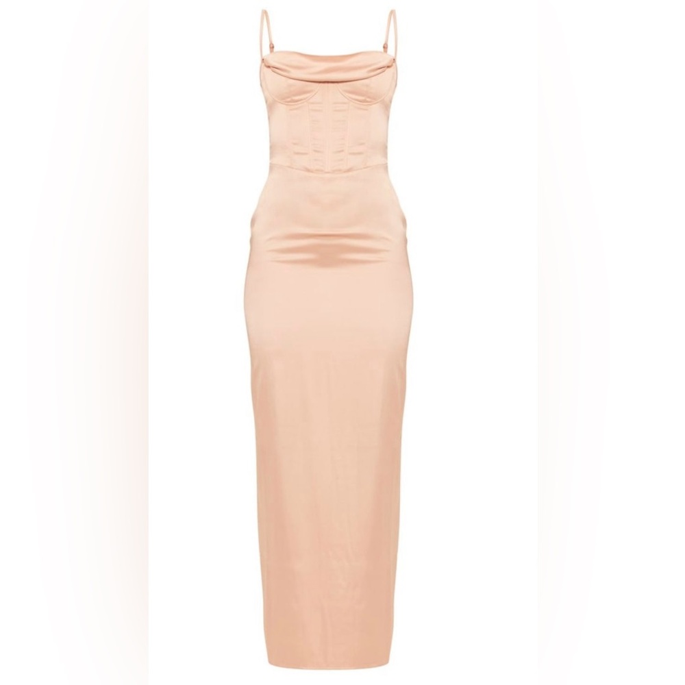 Champagne Satin Corset Dress